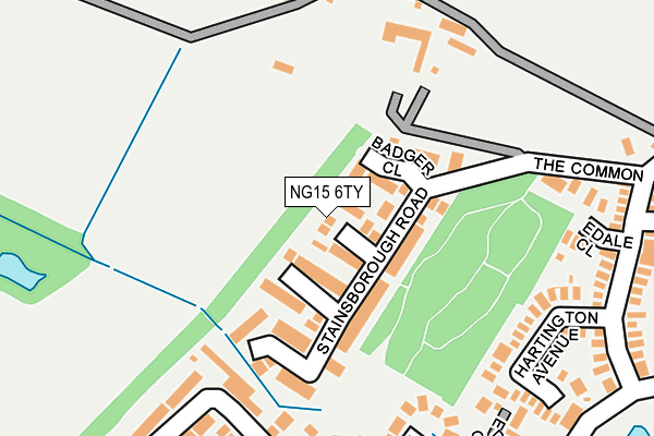 NG15 6TY map - OS OpenMap – Local (Ordnance Survey)