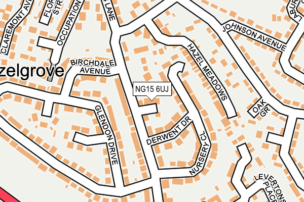 NG15 6UJ map - OS OpenMap – Local (Ordnance Survey)