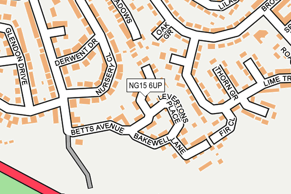 NG15 6UP map - OS OpenMap – Local (Ordnance Survey)