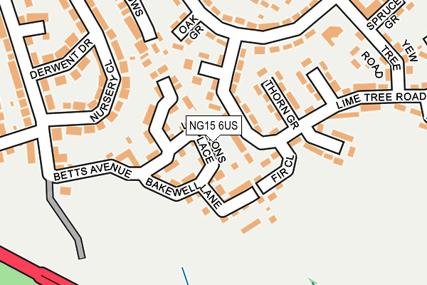 NG15 6US map - OS OpenMap – Local (Ordnance Survey)