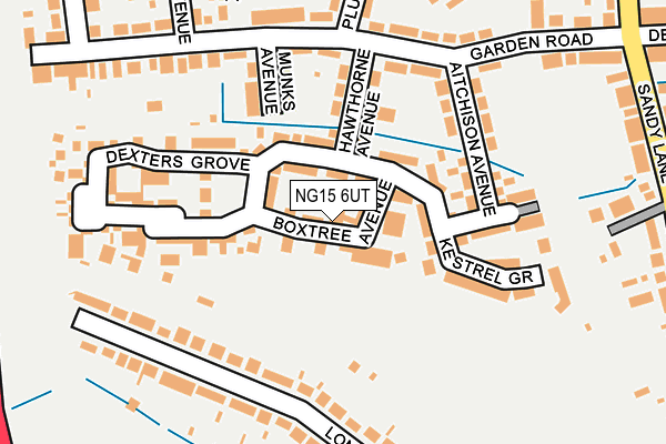 NG15 6UT map - OS OpenMap – Local (Ordnance Survey)