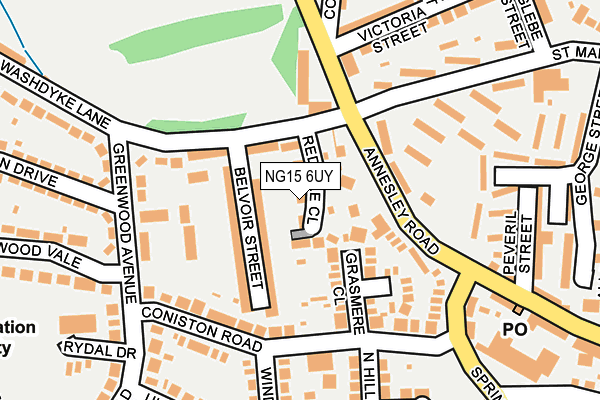 NG15 6UY map - OS OpenMap – Local (Ordnance Survey)