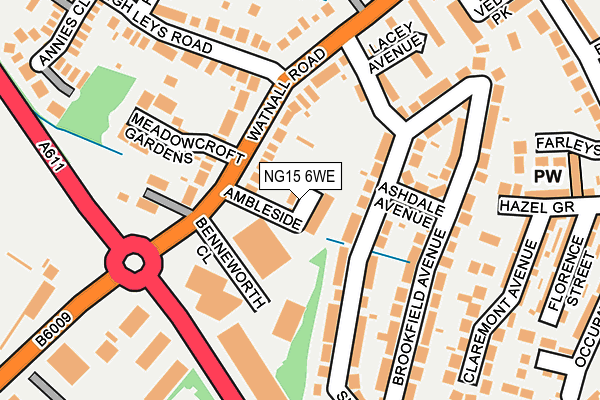 NG15 6WE map - OS OpenMap – Local (Ordnance Survey)