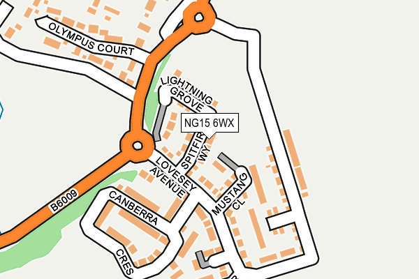 NG15 6WX map - OS OpenMap – Local (Ordnance Survey)