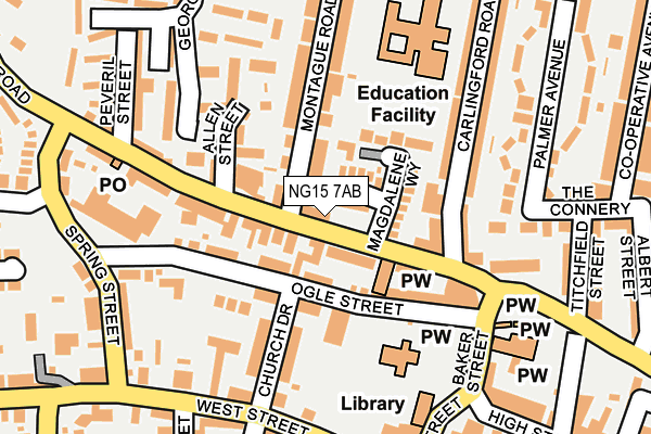 NG15 7AB map - OS OpenMap – Local (Ordnance Survey)