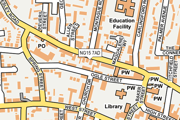 NG15 7AD map - OS OpenMap – Local (Ordnance Survey)