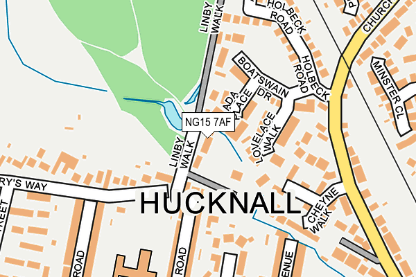 NG15 7AF map - OS OpenMap – Local (Ordnance Survey)