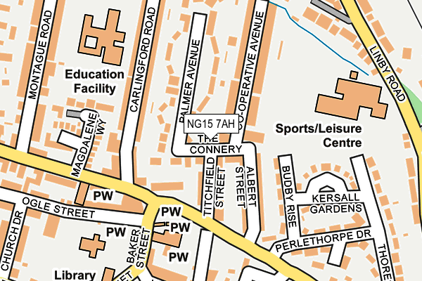 NG15 7AH map - OS OpenMap – Local (Ordnance Survey)