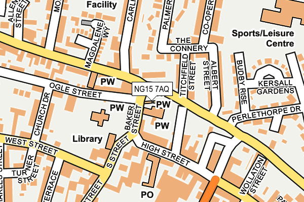 NG15 7AQ map - OS OpenMap – Local (Ordnance Survey)