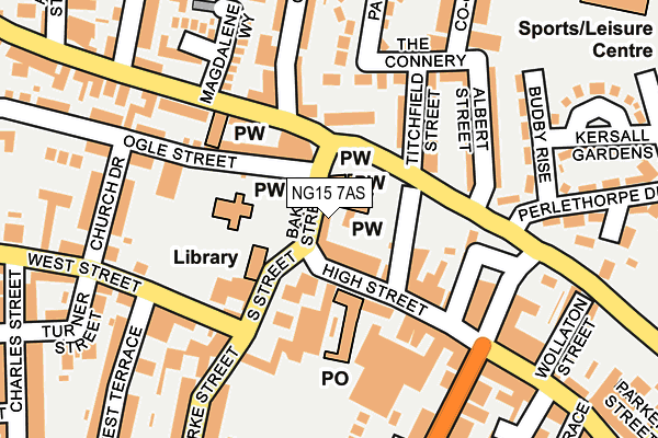 NG15 7AS map - OS OpenMap – Local (Ordnance Survey)