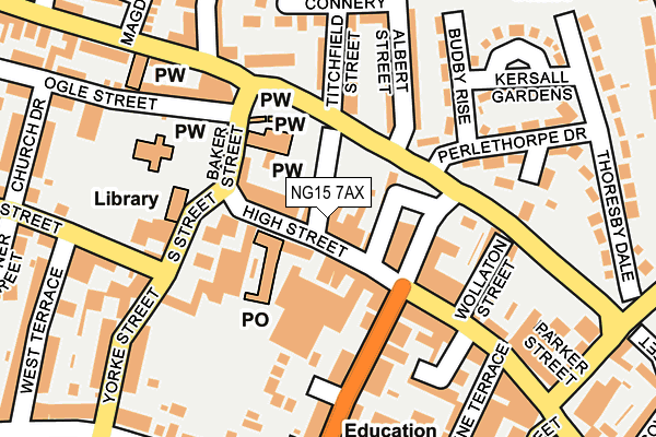 NG15 7AX map - OS OpenMap – Local (Ordnance Survey)