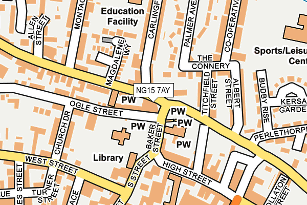 NG15 7AY map - OS OpenMap – Local (Ordnance Survey)