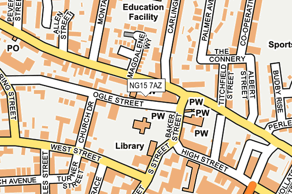 NG15 7AZ map - OS OpenMap – Local (Ordnance Survey)