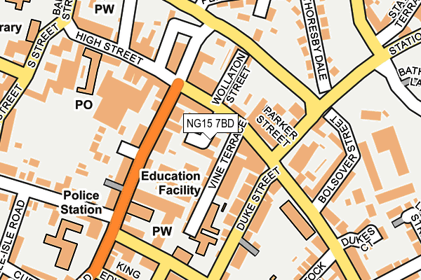NG15 7BD map - OS OpenMap – Local (Ordnance Survey)