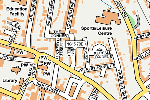 NG15 7BE map - OS OpenMap – Local (Ordnance Survey)