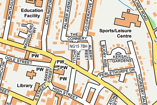 NG15 7BH map - OS OpenMap – Local (Ordnance Survey)