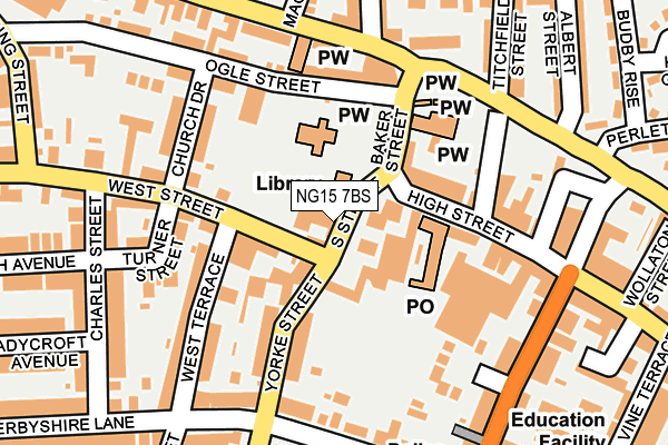 NG15 7BS map - OS OpenMap – Local (Ordnance Survey)