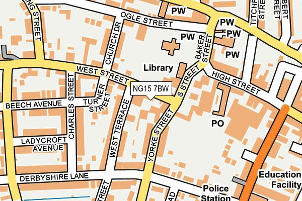 NG15 7BW map - OS OpenMap – Local (Ordnance Survey)