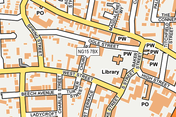 NG15 7BX map - OS OpenMap – Local (Ordnance Survey)
