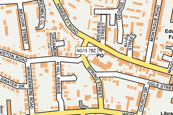 NG15 7BZ map - OS OpenMap – Local (Ordnance Survey)