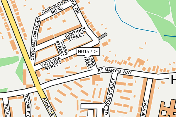 NG15 7DF map - OS OpenMap – Local (Ordnance Survey)