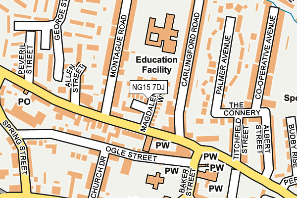 NG15 7DJ map - OS OpenMap – Local (Ordnance Survey)
