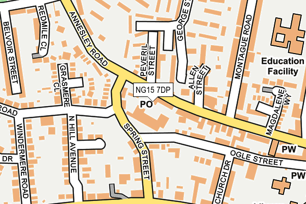 NG15 7DP map - OS OpenMap – Local (Ordnance Survey)