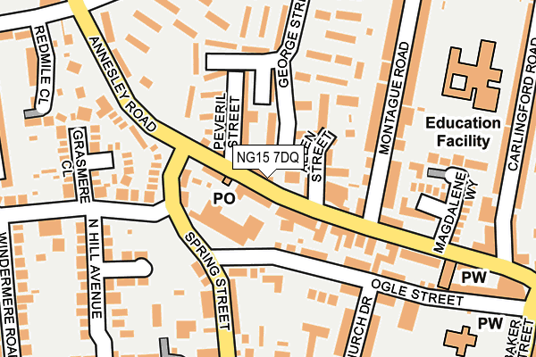 NG15 7DQ map - OS OpenMap – Local (Ordnance Survey)