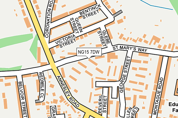 NG15 7DW map - OS OpenMap – Local (Ordnance Survey)