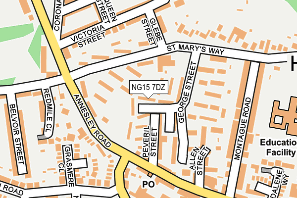 NG15 7DZ map - OS OpenMap – Local (Ordnance Survey)