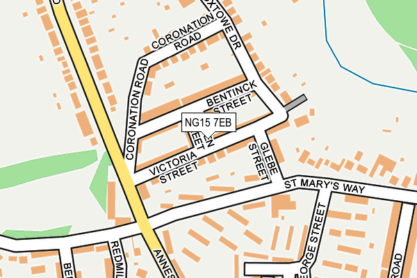 NG15 7EB map - OS OpenMap – Local (Ordnance Survey)