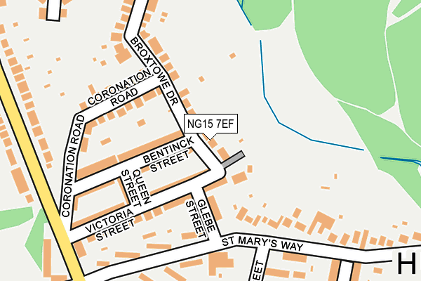 NG15 7EF map - OS OpenMap – Local (Ordnance Survey)