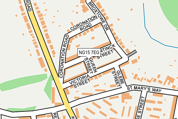 NG15 7EG map - OS OpenMap – Local (Ordnance Survey)