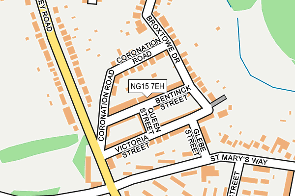 NG15 7EH map - OS OpenMap – Local (Ordnance Survey)