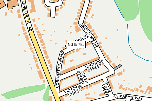 NG15 7EJ map - OS OpenMap – Local (Ordnance Survey)