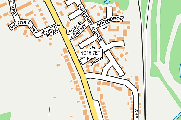 NG15 7ET map - OS OpenMap – Local (Ordnance Survey)