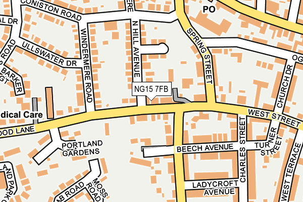 NG15 7FB map - OS OpenMap – Local (Ordnance Survey)