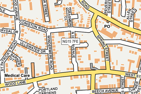 NG15 7FE map - OS OpenMap – Local (Ordnance Survey)