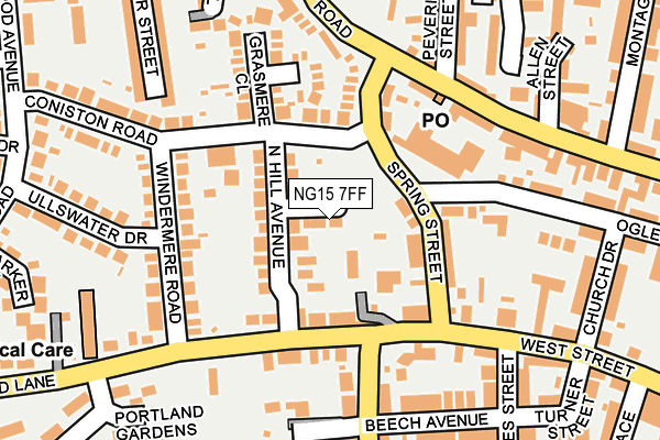 NG15 7FF map - OS OpenMap – Local (Ordnance Survey)