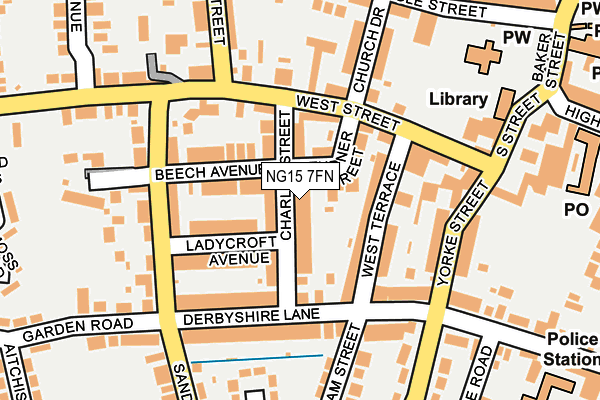 NG15 7FN map - OS OpenMap – Local (Ordnance Survey)