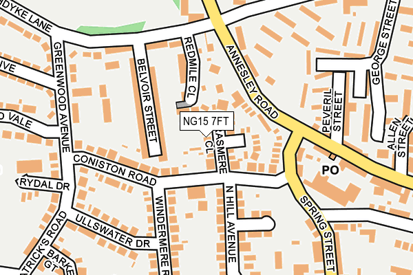 NG15 7FT map - OS OpenMap – Local (Ordnance Survey)