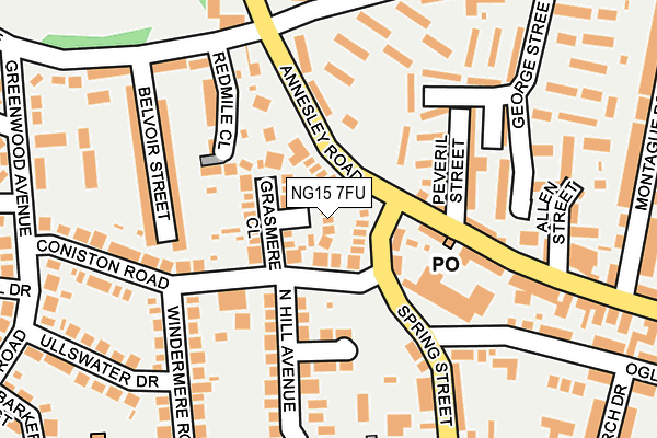 NG15 7FU map - OS OpenMap – Local (Ordnance Survey)