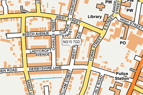 NG15 7GD map - OS OpenMap – Local (Ordnance Survey)