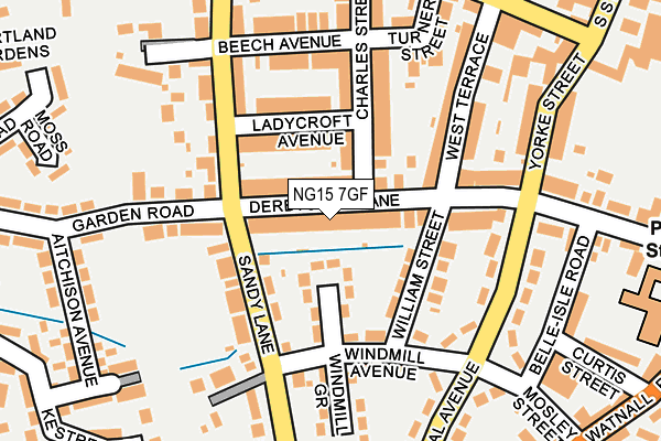NG15 7GF map - OS OpenMap – Local (Ordnance Survey)