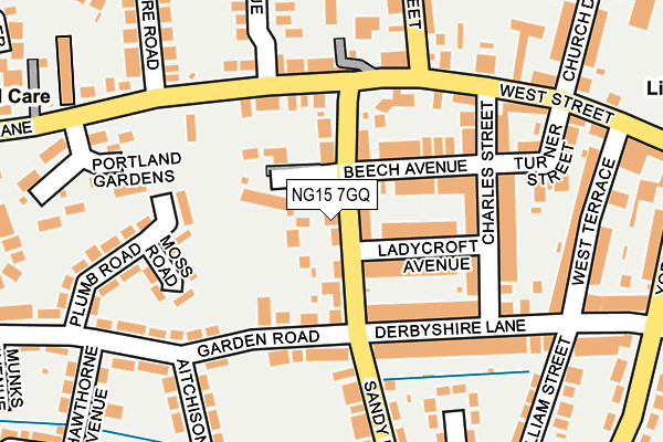 NG15 7GQ map - OS OpenMap – Local (Ordnance Survey)