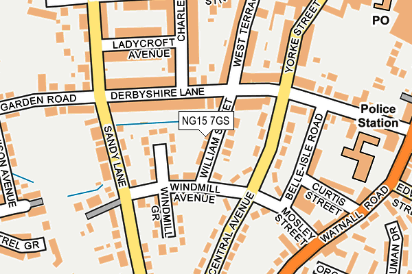 NG15 7GS map - OS OpenMap – Local (Ordnance Survey)