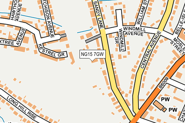 NG15 7GW map - OS OpenMap – Local (Ordnance Survey)