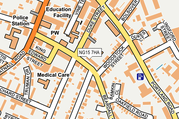 NG15 7HA map - OS OpenMap – Local (Ordnance Survey)