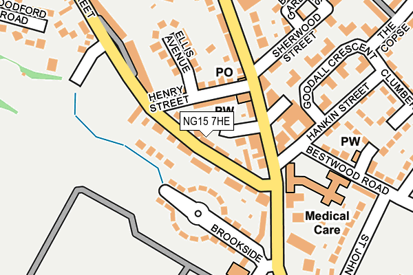 NG15 7HE map - OS OpenMap – Local (Ordnance Survey)