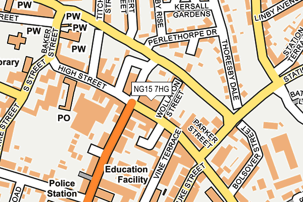 NG15 7HG map - OS OpenMap – Local (Ordnance Survey)